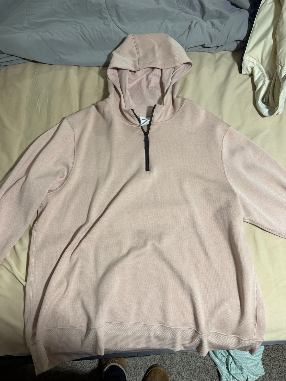 Nike Men's Hooded Quarter-Zip Sweater - Light Pink